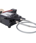 2-In-1 Mini Belt Sander And Rotary Tool Station, 350W Bench Grinder with speed controls and flexible hose attachments.