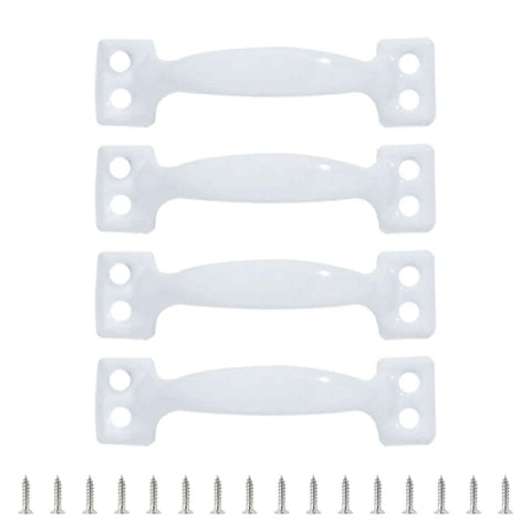 4 Pack Barn Door Pulls Metal Handles For Cabinets, Drawers, Wood Gates, Iron Furniture Knob Set With Arched Grip, screws included