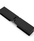 Closed view of Cabinet Hinges With Soft Close For Glass Doors, Slick 180 Degree Stainless Steel Shower Enclosure Clips, Rectangular Hinges.