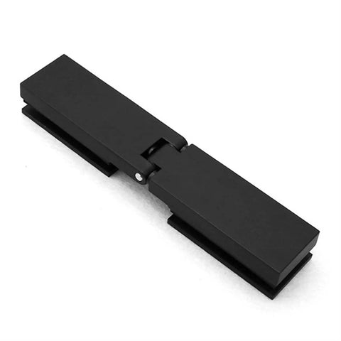 Closed view of Cabinet Hinges With Soft Close For Glass Doors, Slick 180 Degree Stainless Steel Shower Enclosure Clips, Rectangular Hinges.
