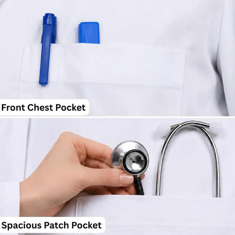 Top Shelf White Medical Lab Coat Featuring Roomy Side Pockets And Tailored Womens Cut Unisex Doctor Uniform For Nurses Dentists And Clinicians Built For The Daily Grind