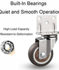 8 Pack 360 Degree Lockable Swivel Caster Wheels For Light Duty Furniture Renovation Floor Protection Chrome Bracket