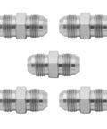 3/8 In JIC Male To 3/8 In JIC Male Flared Straight Tube Hydraulic Adapter Fitting 5 Pack For Fluid Power Systems Built From Carbon Steel Corrosion Resistant Up To 7000 PSI, carbon steel fittings