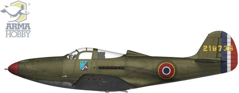 One Forty-Eighth Scale P-39N Airacobra Plastic Model Kit With Detailed Cockpit, Separate Doors And Rudder, Unpainted Assembly