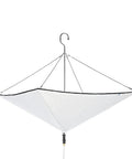 Umbrella-Style Roof Leak Diverter Kit Stop Roof Leaks Fast No Mess Channel Water with drain hose, 49x49 inches, translucent.