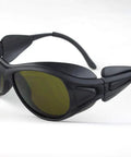 Kickass IR Infrared Laser Safety Glasses With OD4 Plus Protection For Fiber Laser Welding Engraving And Cutting Equipment Compatible With 850Nm 980Nm 1064Nm YAG Machinery side view with dark green lenses