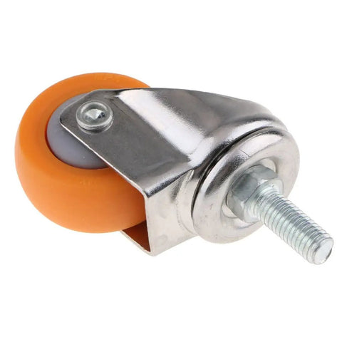Universal Heavy Duty Swivel Furniture Casters With Non Marking Polyurethane Trolley Wheels, orange wheel with metal bracket, ideal for office seating.