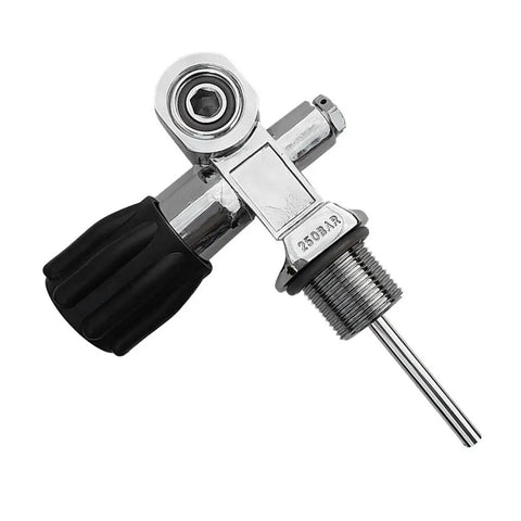 Universal Scuba Tank Valve For Underwater Exploration With 3000 Psi Service 250 Bar Pressure Chrome Plated Brass Lightweight