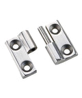 Heavy-Duty 304 stainless steel detachable hinge, polished chrome finish, small size, 2 pieces shown