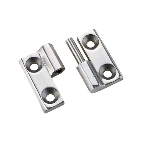 Heavy-Duty 304 stainless steel detachable hinge, polished chrome finish, small size, 2 pieces shown