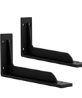 Heavy Duty L Shelf Brackets Set, Matte Black Stainless Steel Floating Shelf Brackets With 90 Degree Weld Free Construction
