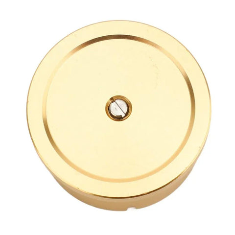 Top view of Premium Aluminum Watch Movement Base Repair Stand For 2892 And 2824 Movements, Gold Tone Pro Grade Repair Tool in gold tone aluminum