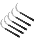 Five Piece Rustproof Garden Sickle Set For Weeding And Harvesting With Comfortable Grip Handles All In One Tools.