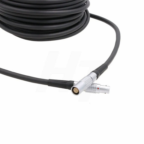 Dope 10 Meter Seven Pin Microphone Preamplifier Extension Cable For Bruel Kjær Sound Level Meter And Handheld Analyzers, Works With Type 2673 2669 2670, 1B Seven Pin Female To 1B Seven Pin Male, black cable with silver connectors