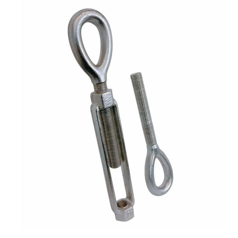 Rock Solid T316 Stainless Steel Eye Eye Turnbuckle Measuring One Point Five By Twelve Inches Featuring Drop Forged Construction Delivering Up To Seventeen Thousand Pounds Capacity Built Tough For Heavy Duty Rigging Jobs.