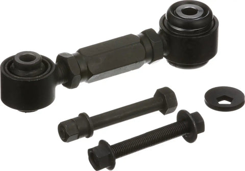 Beefed Up Suspension Control Arm Replacement For Cars, OE Grade Build, 100 Percent Crack And Ultrasonic Flaw Tested, Robot Welded For Consistent Strength, Ball Studs Machined To Micron Tolerances For A Smooth And Durable Joint, black control arm with bolts