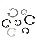All In One M8 M24 Internal Circlip Snap Ring Kit Set C Type Retaining Clips Black 304 Stainless Steel assortment on white background