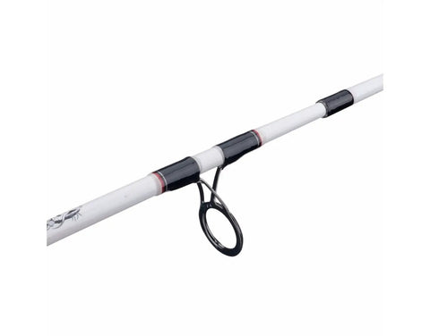 Focus on guide rings and Clear Tip design of Catfish Spinning Rod And Reel Combo With Clear Tip Design 7 Foot 2 Piece Moderate Fast Action Heavy Duty