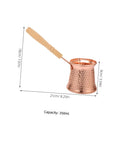 Copper Turkish Coffee Pot With Wooden Handle For Quick Brew And Multi Purpose Beverage Kettle No Fuss Pour For Traditional Arab Cezve On Induction Stovetops