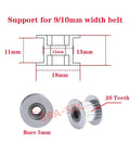GT2 Idler Pulley 20 Teeth With 5mm Bore For Voron 2.4 3D Printer Aluminum Machined Durable 9mm 10mm Width Belt Compatible 10 Pack Go-To Upgrade Aluminum Construction With Surface Oxidation Finish Lightweight Yet Strong For Smooth Motion And Reliable. 20T pulley with 5mm bore, for 9/10mm belt