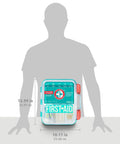 Be Smart Get Prepared first aid kit, teal, 326-piece, front view with red latch