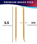 Brass Pick Kit With 2 Durable Picks And 4 Tip Styles For O Ring And Seal Removal, 5.5 in long, 3/16 in shank