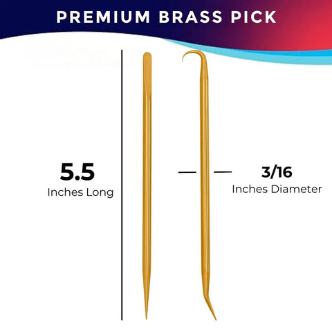 Brass Pick Kit With 2 Durable Picks And 4 Tip Styles For O Ring And Seal Removal, 5.5 in long, 3/16 in shank