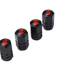 Dodge Valve Stem Caps Set Of 4 With Aluminum Alloy Cap Trim And Resin Emblem 360 Degree Rotating Tire Valve Covers Durable Auto Accessory
