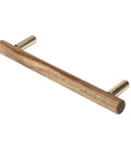 Set Of 4 Wood Drawer Pulls With 5 Inch Center Hole For Dresser Drawers Cabinets Kitchen Wardrobe 6.6 Inch Length 168mm By 15mm By 41mm Includes Screws Durable Wooden Handles For Rustic Modern Furniture