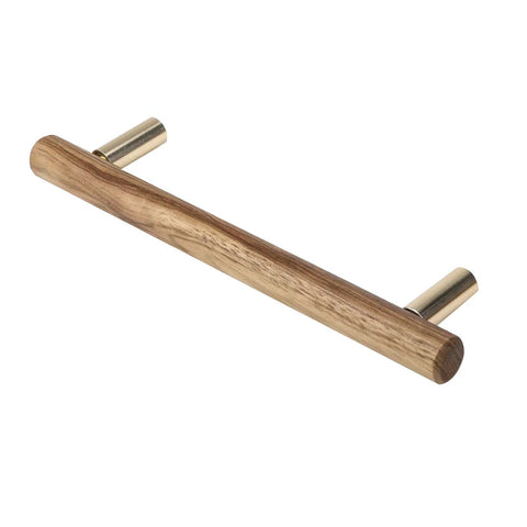 Set Of 4 Wood Drawer Pulls With 5 Inch Center Hole For Dresser Drawers Cabinets Kitchen Wardrobe 6.6 Inch Length 168mm By 15mm By 41mm Includes Screws Durable Wooden Handles For Rustic Modern Furniture