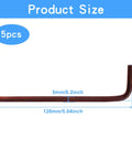 Go To 5mm Hex Key Wrench Set L-shaped allen key with dimensions 128mm x 31mm shown, part of the 5 piece set