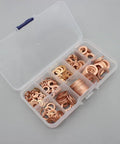 Super 280pcs Purple Copper Flat Washers M5 M20 Metric Kit For Auto Hybrid Electric Sealing Jobs Where Brass Gaskets Offer Heat Resistance And Wear Protection For Heavy Duty Usage On Your DIY Projects And Engine Repair Tasks At Home Right Now. copper flat washer set in plastic case