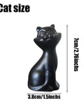 Chill Out Your Bathroom Look With This Ridiculously Cool Set Of Two Ceramic Cat Toilet Bolt Caps That Hides Exposed Bolts Hassle Free And Brings Serious Vibe In Matte Black, showing a matte black ceramic cat bolt cap size 7cm/2.76in.