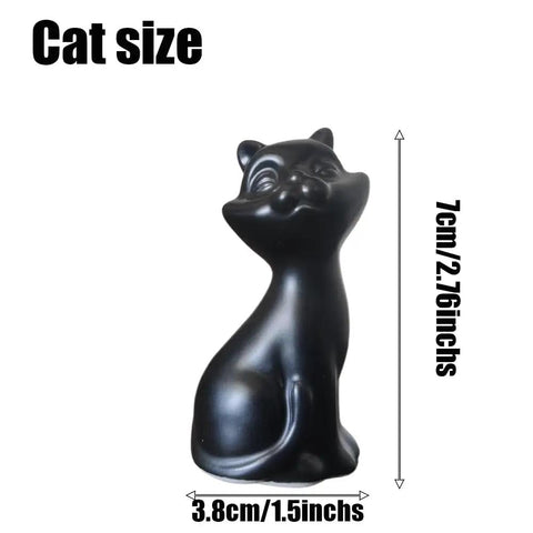 Chill Out Your Bathroom Look With This Ridiculously Cool Set Of Two Ceramic Cat Toilet Bolt Caps That Hides Exposed Bolts Hassle Free And Brings Serious Vibe In Matte Black, showing a matte black ceramic cat bolt cap size 7cm/2.76in.