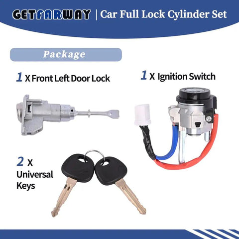 Lock Cylinder Set For Hyundai Elantra 2011-2016 Plug-And-Play Ignition Switch Front Left Door Lock And Two Universal Keys Replacement Part