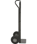 Heavy Duty Steel Pneumatic Hand Truck Dolly With 600 Lb Capacity For Moving Heavy Boxes And Equipment On Grass Gravel And Concrete, side view