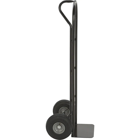 Heavy Duty Steel Pneumatic Hand Truck Dolly With 600 Lb Capacity For Moving Heavy Boxes And Equipment On Grass Gravel And Concrete, side view