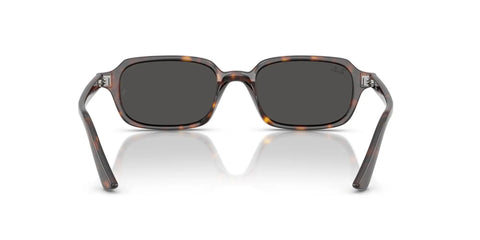 Zuri RB4455 Rectangular Sunglasses Havana Dark Grey 52mm Eco Friendly Bio Based Frame Lightweight All Day Comfort For Narrow To Medium Faces Low Key Retro Vibe And Everyday Wear