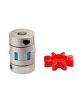 Dead Nuts Accurate Flexible Jaw Shaft Coupler For Servo Motors, aluminum body, snap-on spider, 30mm x 35mm size for robotics.