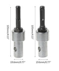 Pro Grade Round Shank Auger Power Drill Adapter For Earth Augers Converts Electric Drills, shown with measurements.