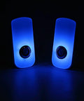 Motion Sensor Plug-In Night Light 2 Pack 3-in-1 Emergency Light Rechargeable Auto Sensing Wall Mount Blue LED Torch