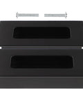Black Aluminum Hidden Recessed Door Handles 2 Pack Concealed Cabinet Pulls For Furniture Doors And Drawers with screws shown