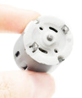 Close-up of one motor from Five Pack Mini DC Motors 1 To 6 Volt High RPM 5000 To 20000 For DIY Toys Science Projects RC Boats Planes Drones