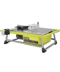 Badass 7 Inch Portable Wet Tile Saw With Tough Stainless Steel Table And Smooth Miter Guide For Quick Ceramic Cutting Certified Refurbished Rig on a sturdy frame.