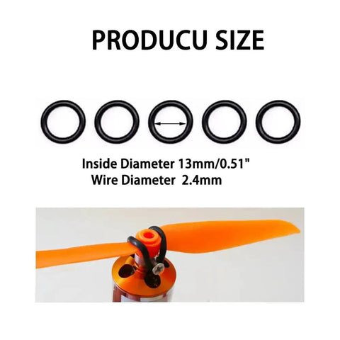 20 Pcs RC Plane O Ring Propeller Protector For Brushless Motors And Fixed Propeller Guard in black with size details