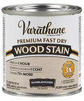 Forty Half Pint Packs Of Fast Dry Wood Stain In Sun Bleached Tint Glides On Slick Sets Up In No Time For A Squared Away Premium Finish On Any Weekend Warrior Build - can of Varathane wood stain, oil-based, sunbleached color.