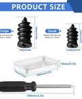 Roadside Ready Tire Repair Kit With Screw In Tubeless Plugs In 2 Sizes, Includes Screwdriver, size chart for plugs and tools