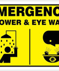 Workplace Safety Alert Sign Aluminum 8 By 12 Inch Emergency Shower Eye Wash Station Identification Plaque Waterproof