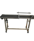 Heavy Duty 110V PVC Belt Conveyor With Double Guardrail 59 Inch Long And 11.8 Inch Wide Flat Conveyor Belt System Anti Static Construction