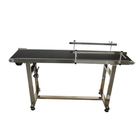 Heavy Duty 110V PVC Belt Conveyor With Double Guardrail 59 Inch Long And 11.8 Inch Wide Flat Conveyor Belt System Anti Static Construction
